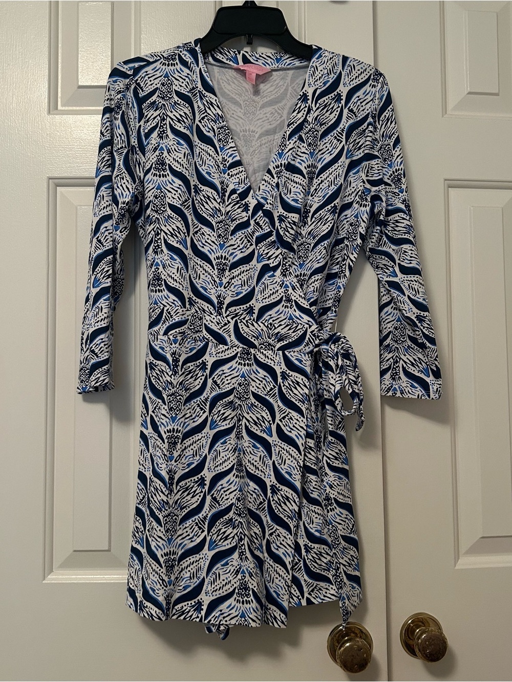 Lilly Pulitzer Karlie Wrap Romper Dress White A Mermaid's Tail Size Medium